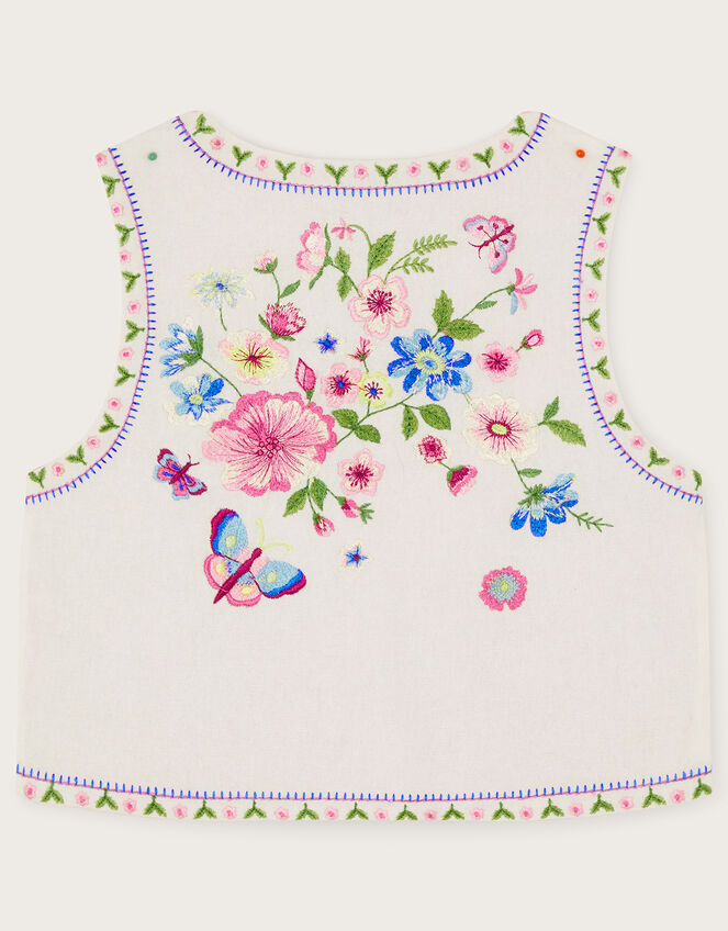 Boutique Zena Embroidered Waistcoat, Ivory (IVORY), large