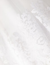 Athena Puff Sleeve Floral Communion Dress, White (WHITE), large