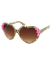 Leopard Heart Sunglasses, , large
