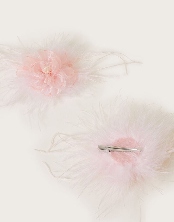 2-Pack Feather Flower Hair Clips, , large