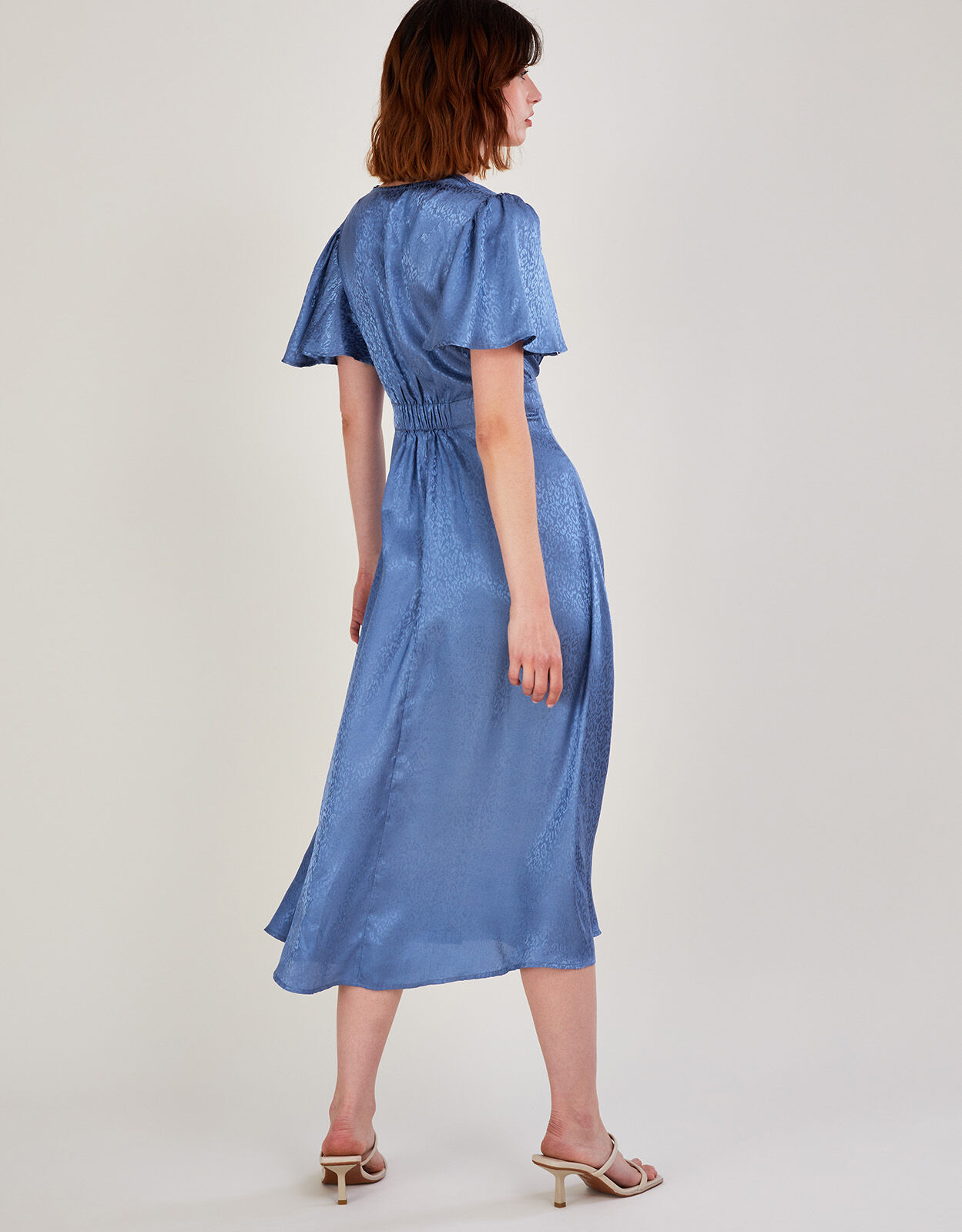 Elizabeth Embroidered Jacquard Dress Blue
