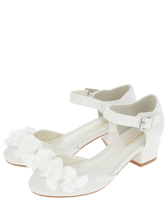 Sophia Corsage Two Part Shimmer Shoes, Ivory (IVORY), large