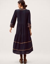 Lucie Floral Embroidered Midi Dress, Blue (NAVY), large