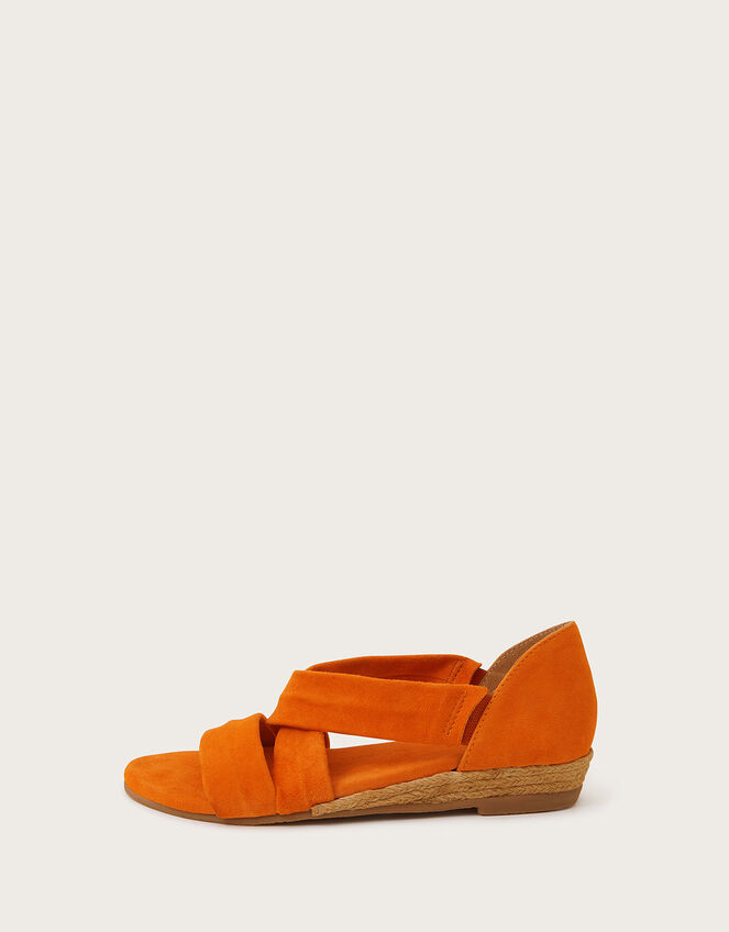 Suede Demi Wedges, Orange (ORANGE), large