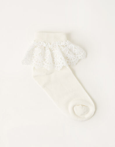 Heart Lace Socks Ivory, Ivory (IVORY), large