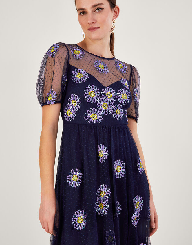 Nellie Embellished Midi Dress, Blue (NAVY), large