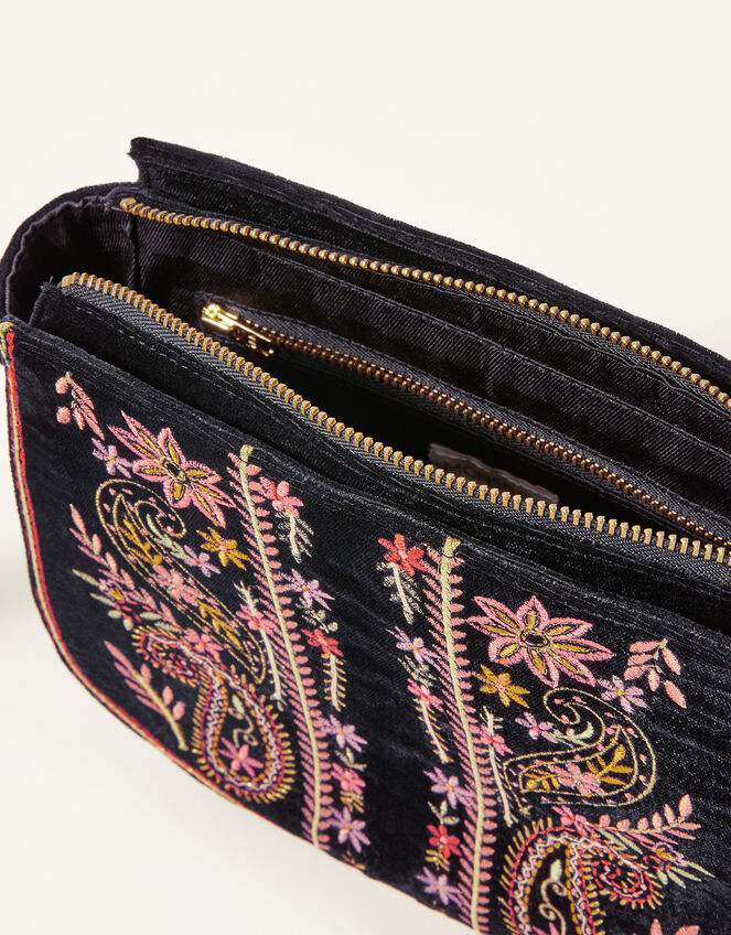 Embroidered Saddle Cross-Body Bag , , large