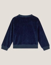 Butterfly Embellished Top, Blue (NAVY), large