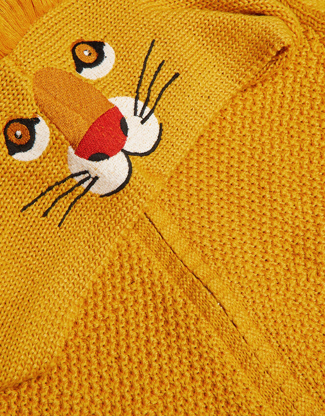 Leo the Lion Knit Hoodie, Yellow (MUSTARD), large
