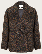 Lily Leopard Print Jacket, Black (BLACK), large