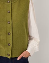Brooke Button Knit Tank Top, Green (GREEN), large