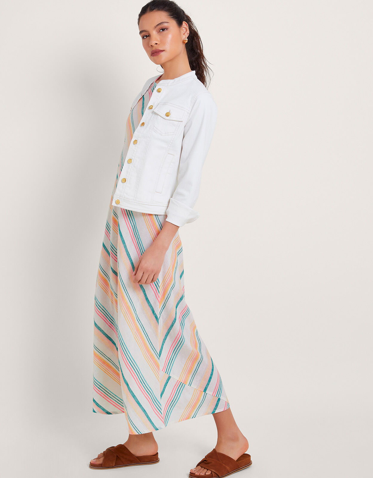 Monsoon white denim jacket 2025