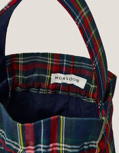 Monsoon x Sarah Corbett-Winder Tartan Pouch Bag, , large