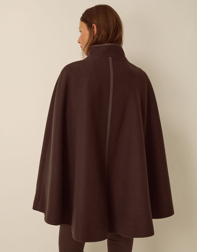 Leia Cape Coat, Brown (CHOCOLATE), large
