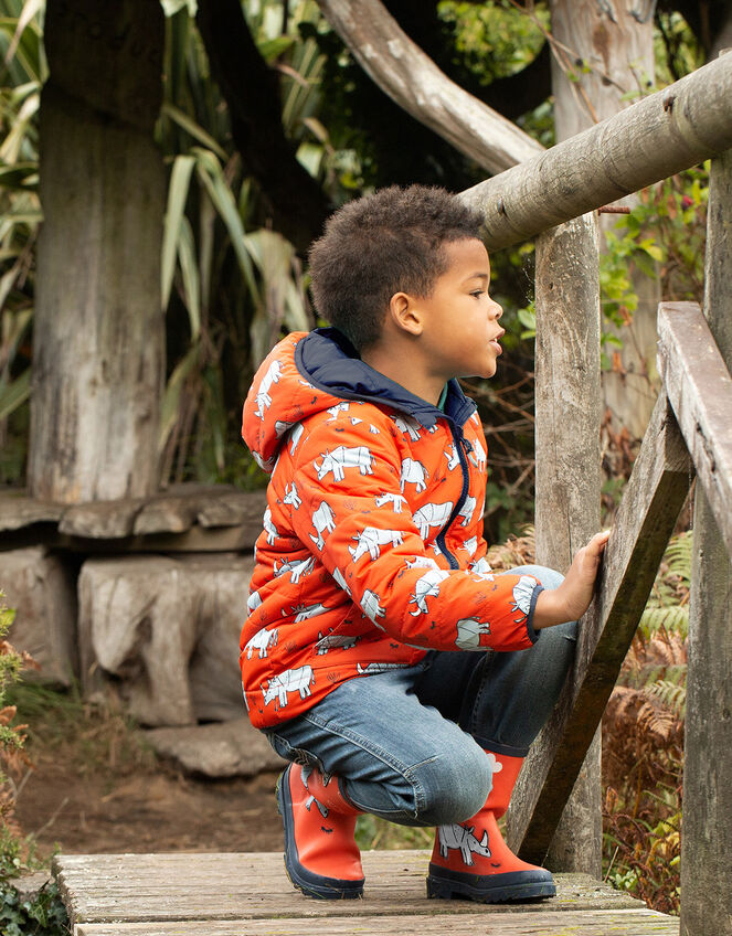 Frugi Reversible Toasty Trail Jacket, Orange (ORANGE), large
