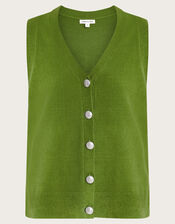 Bri Knit Sweater Vest, Green (GREEN), large