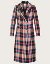 Charlotte Premium Woven Check Coat, Multi (MULTI), large