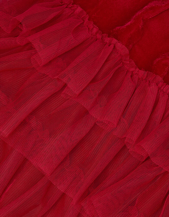 Baby Alexandra Velvet Ruffle Party Dress, Red (RED), large
