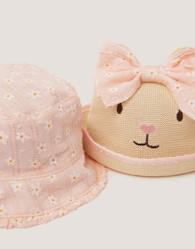 2-Pack Baby Embroidered Bunny Hats, Multi (MULTI), large