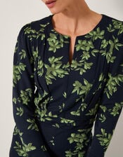 Joules Long Sleeve Jersey Midi Dress, Blue (NAVY), large