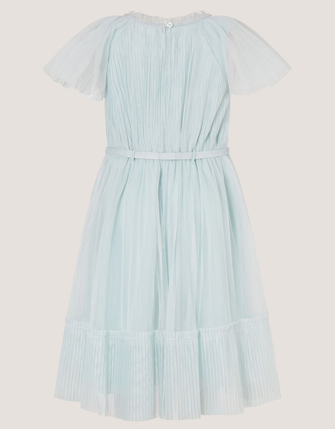 Sky Embellished Pleated Party Dress, Green (SAGE), large