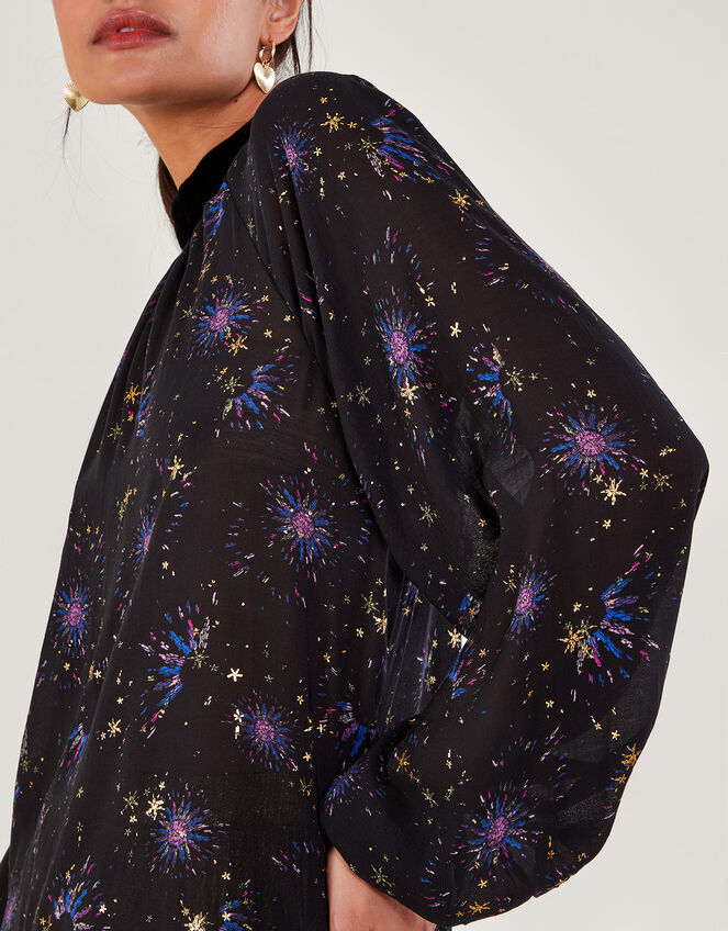 Felicia Print Blouse, Blue (NAVY), large