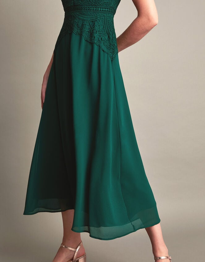 Monica Lace Midi Bridesmaid Dress, Green (GREEN), large