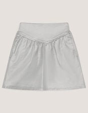 Jardine Metallic Mini Skirt, Silver (SILVER), large