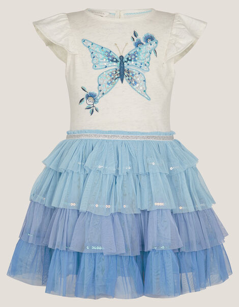 Butterfly Sequin Disco Dress, Blue (BLUE), large