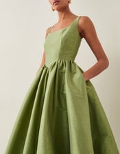 Mya Fit and Flare Midi Dress, Green (KHAKI), large