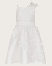 Laurena Asymmetrical 3D Butterfly Dress, Ivory (IVORY), large
