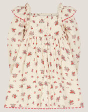 Baby Ditsy Floral Smock Dress, Ivory (IVORY), large