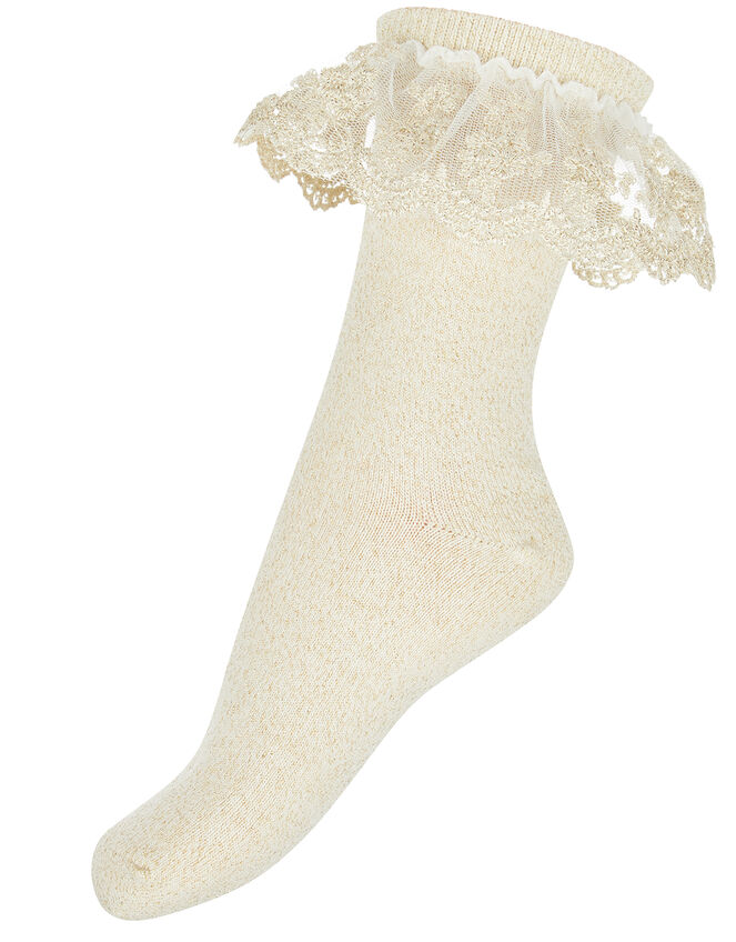 Ellen Gold Sparkle Socks, Gold (GOLD), large