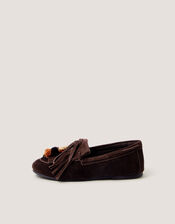 Tabitha Suede Moccasin Loafers, Brown (CHOCOLATE), large