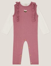 Baby Top & Knit Dungarees Set, Pink (PINK), large