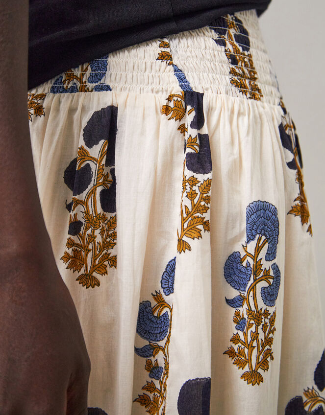 East Lucy Floral Midi Skirt, Blue (BLUE), large