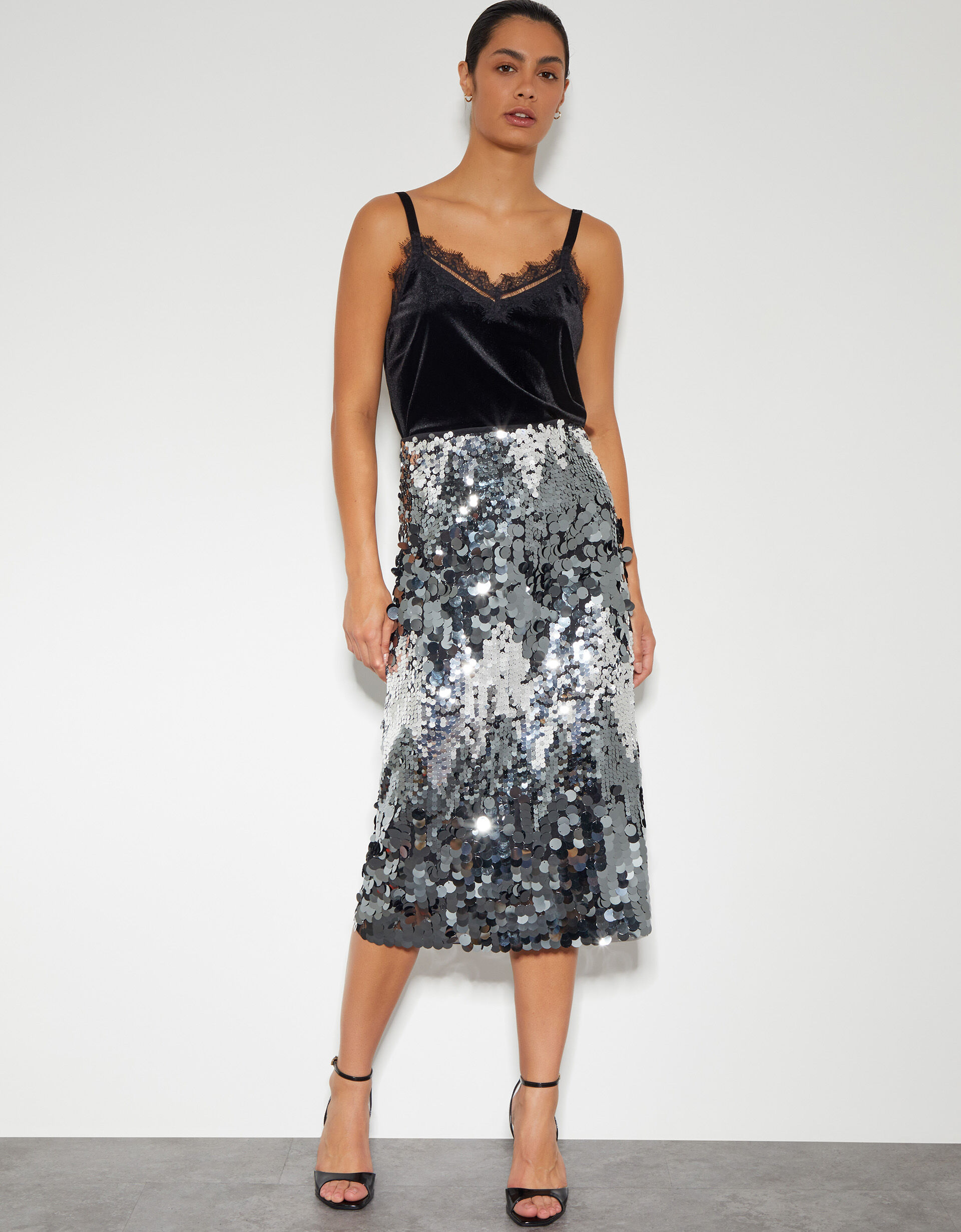 Sequin midi skirt queen size on sale
