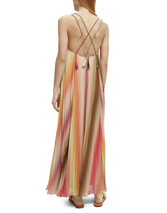 Scotch and Soda Pleated Tank Top Maxi Dress Regular Length, Multi (MULTI), large