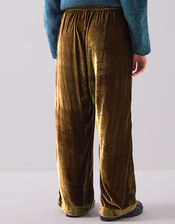 East Rumi Velvet Straight Leg Trousers, Green (GREEN), large