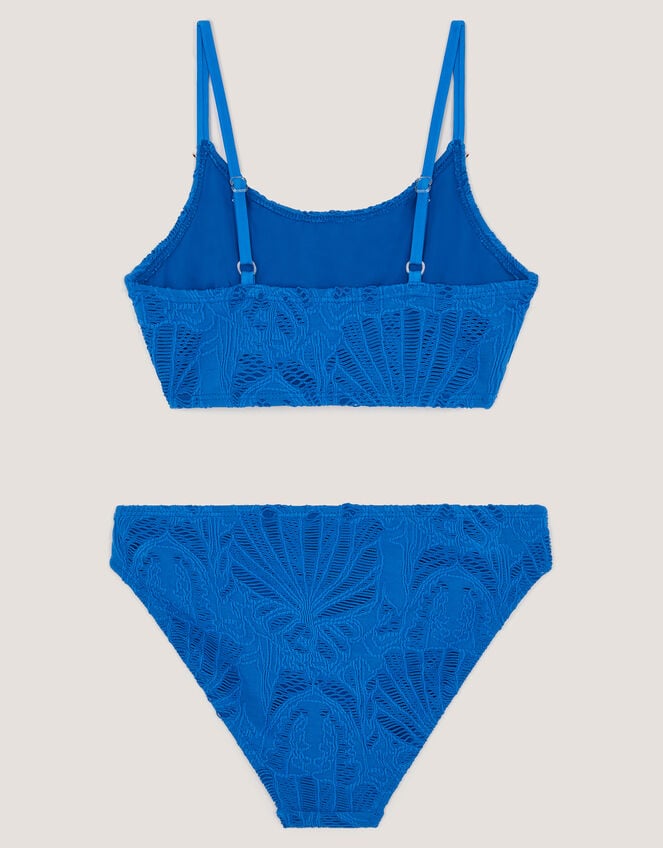 Starfish Textured Bikini Set, Blue (BLUE), large