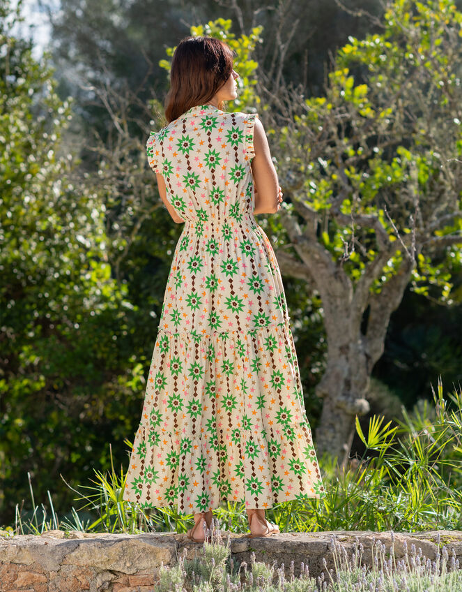 La Galeria Elefante Floral Print Midi Dress, Orange (PEACH), large