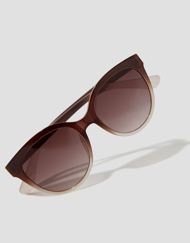 Ombré Round Cat Eye Sunglasses, , large