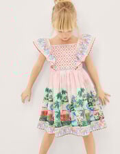 Resort Scene Smock Dress, Ivory (IVORY), large