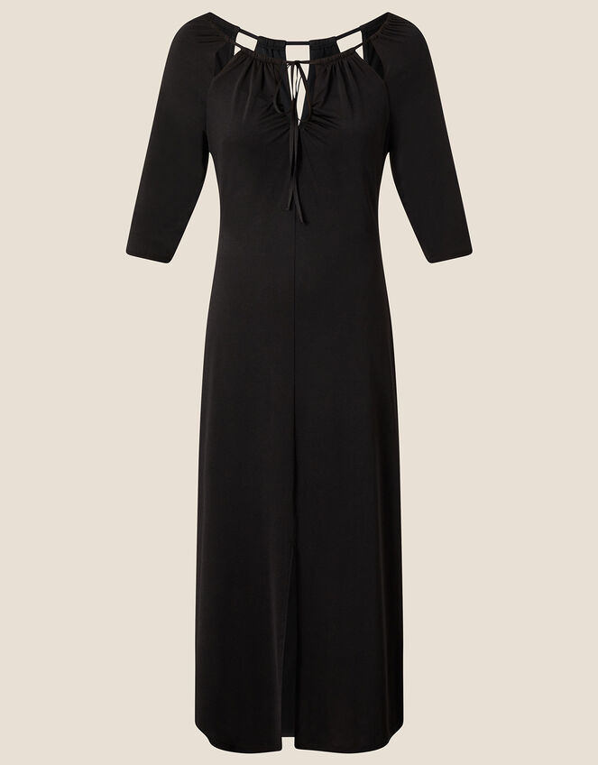 Plain Jersey Strappy Dress, Black (BLACK), large