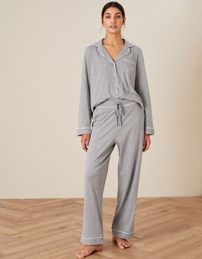 Plain Jersey Pyjama Bottoms Grey, Pyjamas