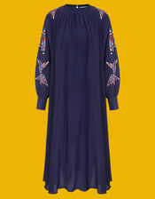 Tallulah and Hope Greta Embroidered Maxi Dress, Blue (NAVY), large
