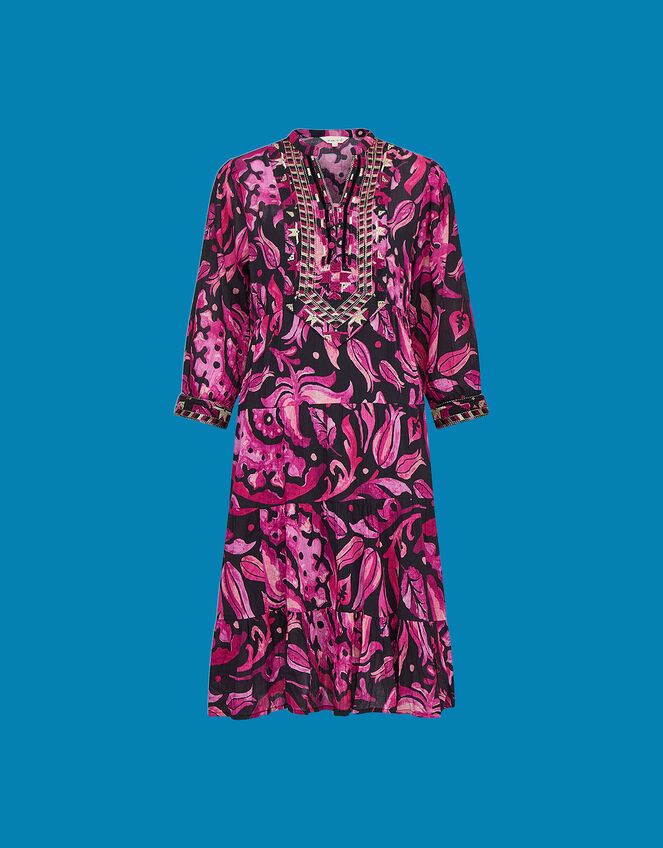 East Perla Cotton Embroidered Dress, Purple (PURPLE), large