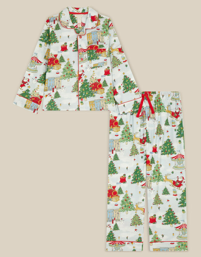 Christmas Tree Long Pyjamas Set, Ivory (IVORY), large