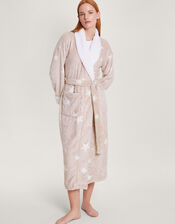 Star Print Dressing Gown, Brown (TAUPE), large
