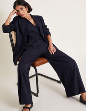Paige Pinstripe Waistcoat, Blue (NAVY), large